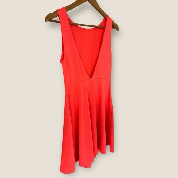 H&M Neon Pink Orange Skater Dress - Picture 6 of 9